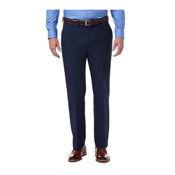 Haggar Men's Premium Comfort Classic Fit Flat Front Dress Pants Blue Size 40x32 - Picture 1 of 7